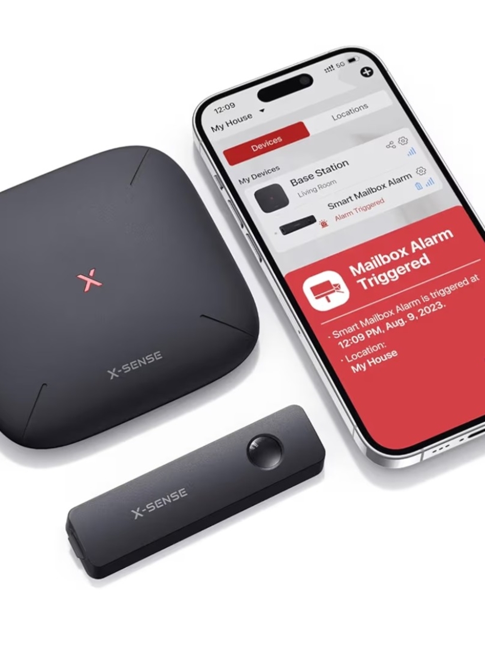 X-Sense Smart Mailbox Sensor With Home Base Station & Sensor - Black. NIB